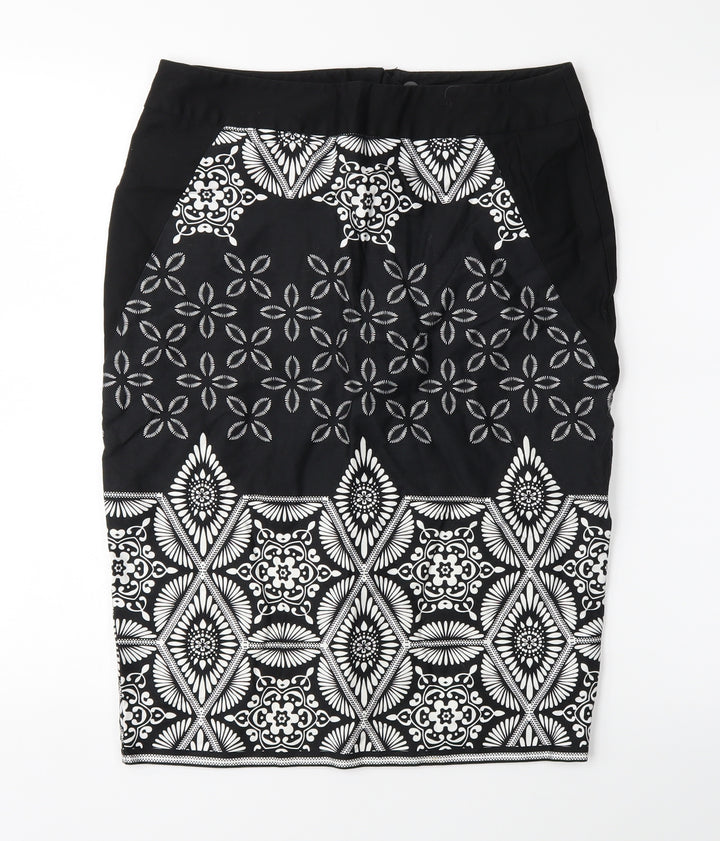 dorophy perkins Womens Black Floral  Straight & Pencil Skirt Size 12