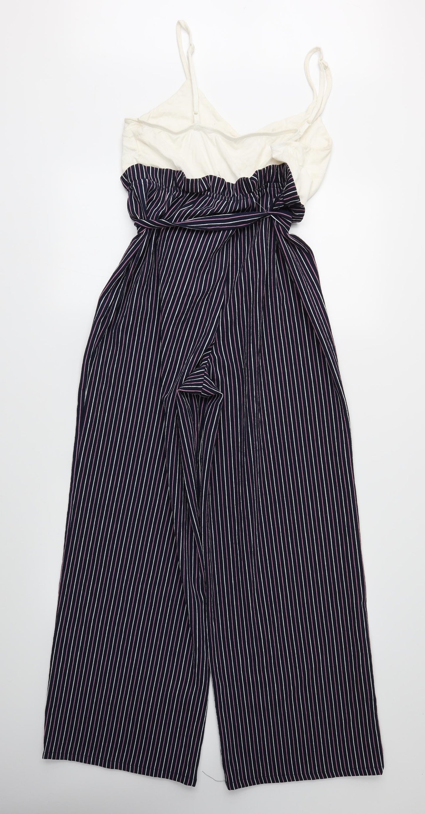 Bailey Blue Womens Blue Striped  Jumpsuit One-Piece Size L L30 in