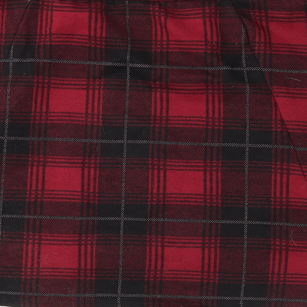 George Womens Red Plaid  Skater Skirt Size 14