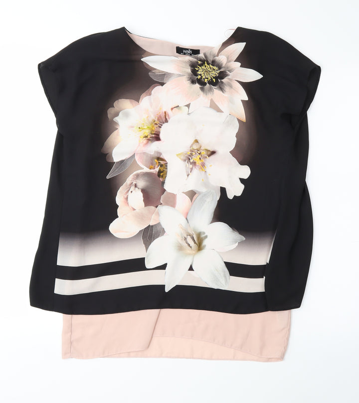 Wallis Womens Pink Floral Basic Blouse Size 8