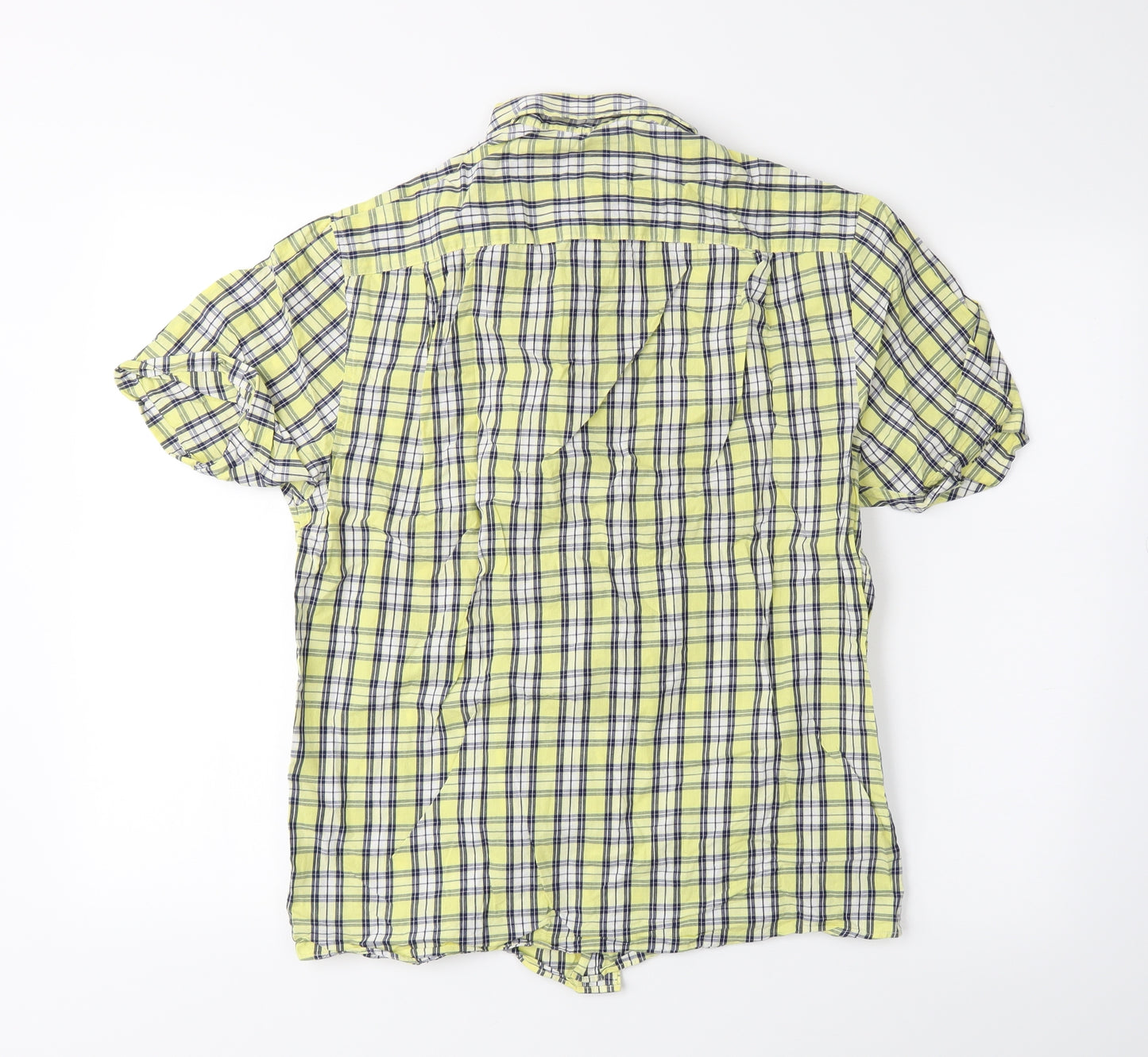 Blue Harbour Mens Yellow Plaid   Button-Up Size S