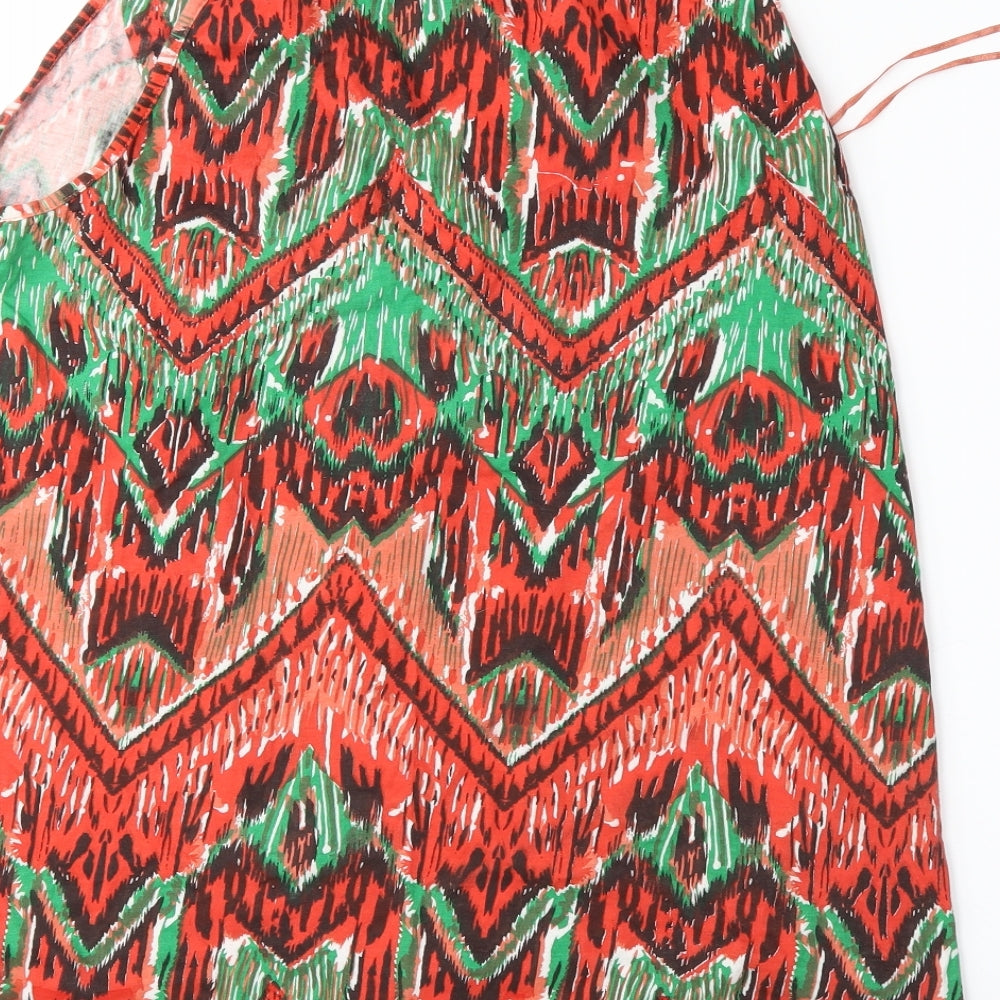 MARISOTA Womens Red Herringbone  Basic Tank Size 14
