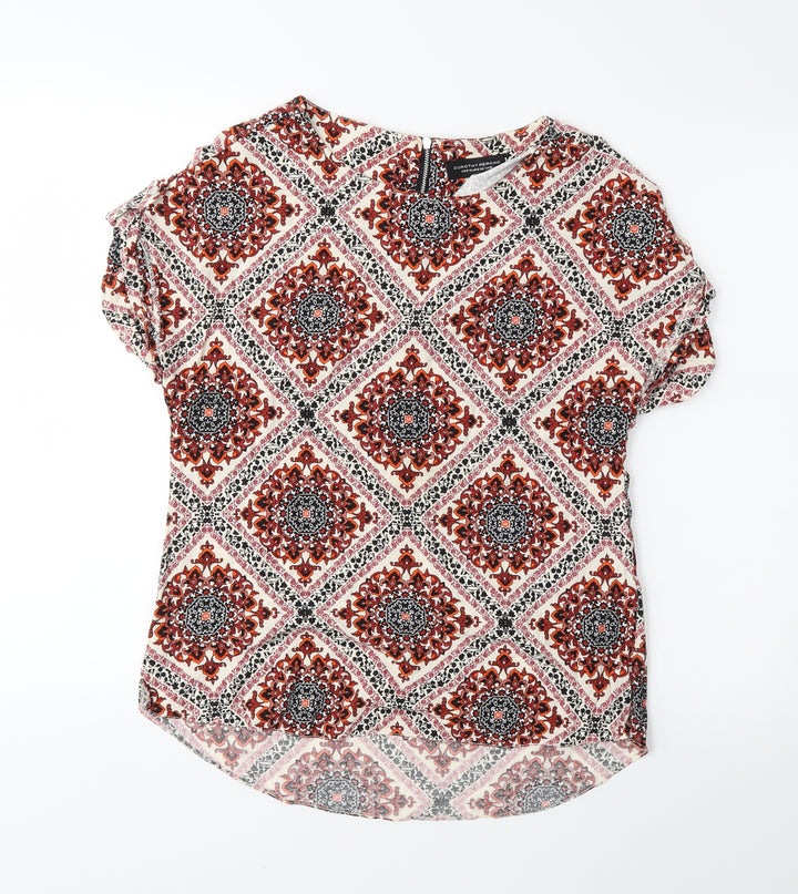 Dorothy Perkins Womens Red Paisley  Basic Blouse Size 10