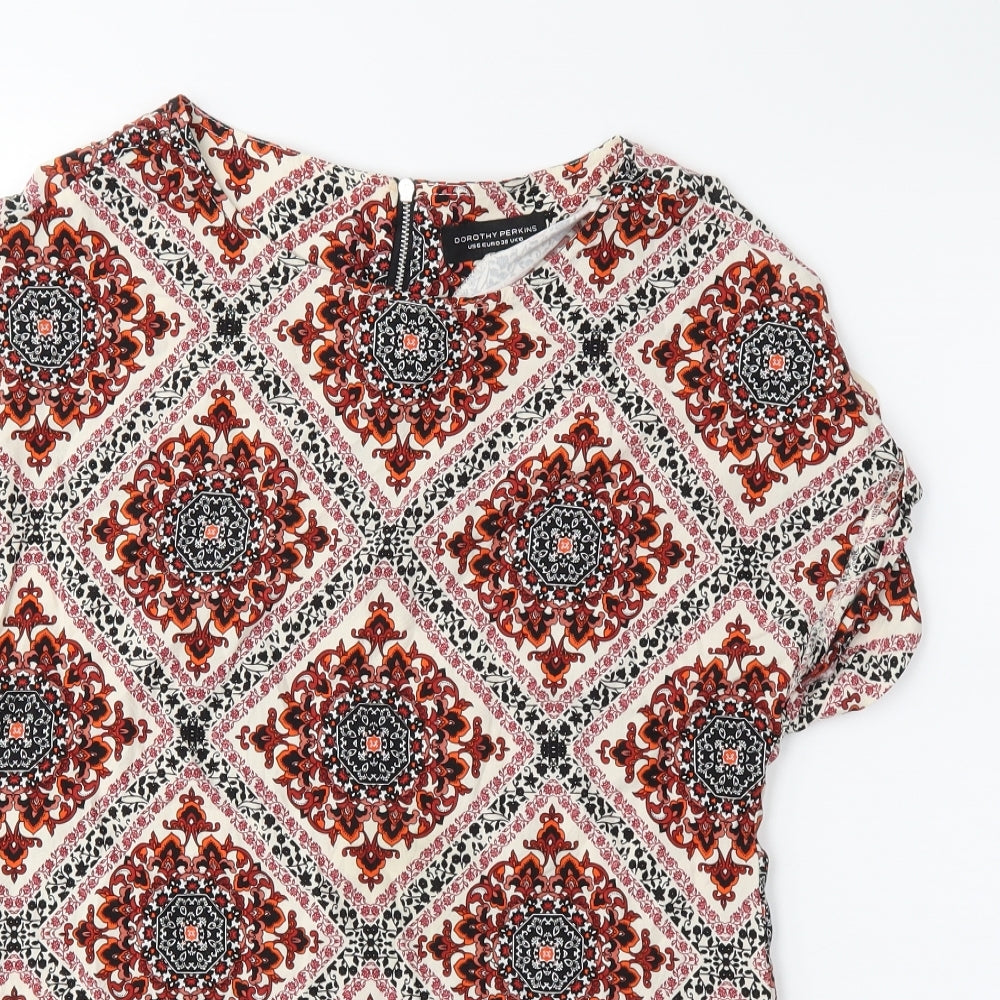Dorothy Perkins Womens Red Paisley  Basic Blouse Size 10