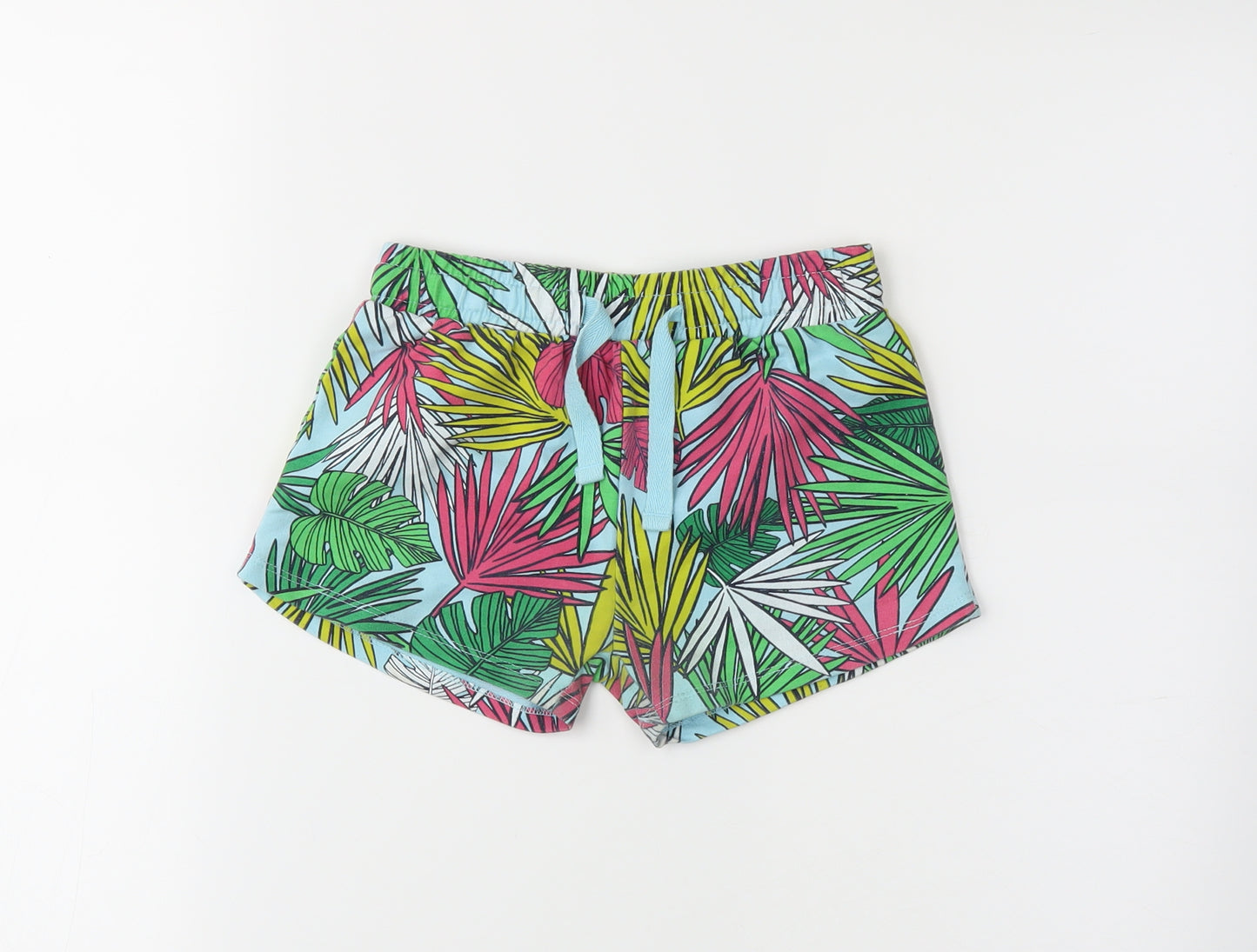 I love girls wear Girls Green Floral  Sweat Shorts Size 7 Years