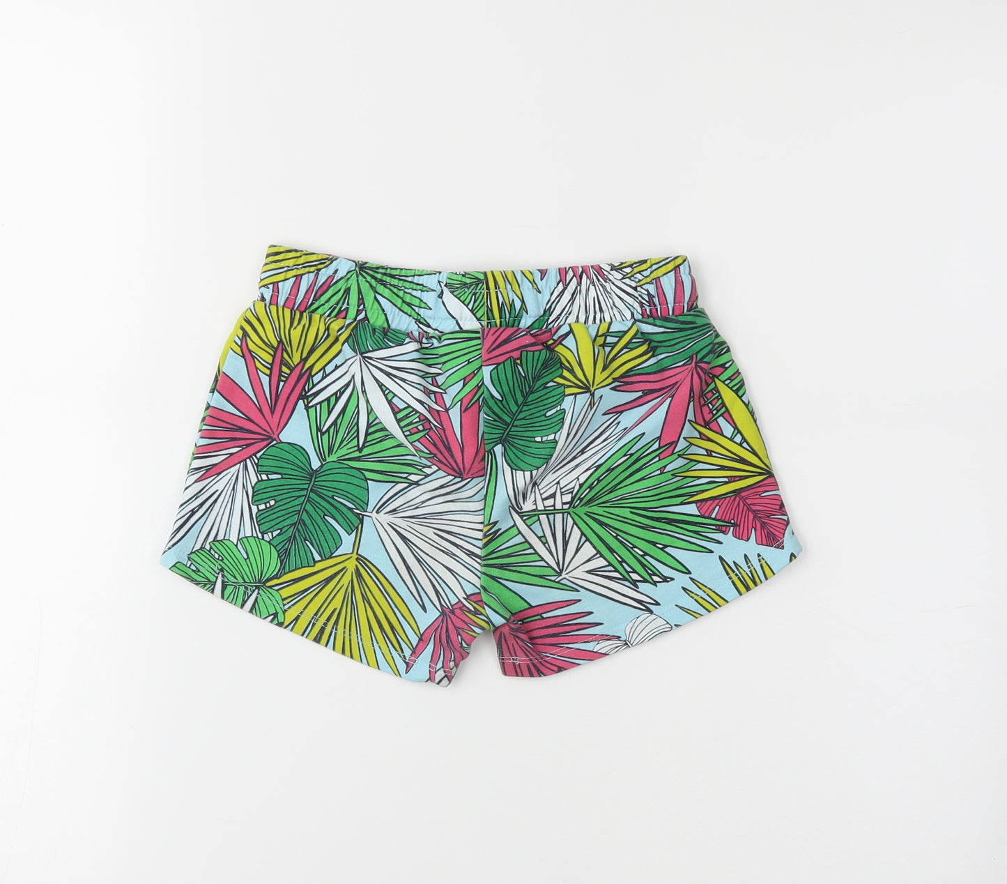 I love girls wear Girls Green Floral  Sweat Shorts Size 7 Years