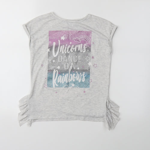 I love girls wear Girls Grey   Basic T-Shirt Size 9 Years