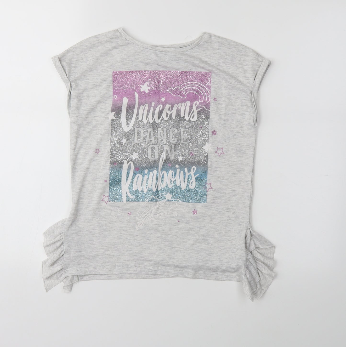 I love girls wear Girls Grey   Basic T-Shirt Size 9 Years