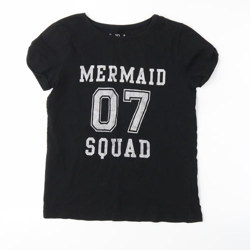 yd Girls Black   Basic T-Shirt Size 11-12 Years