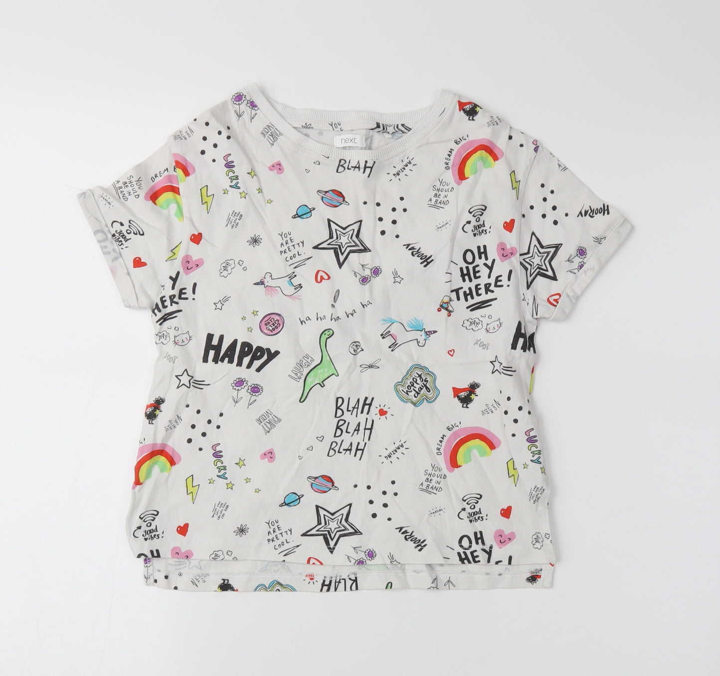 NEXT Girls White    T-Shirt Size 8 Years