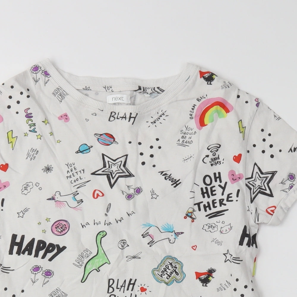 NEXT Girls White    T-Shirt Size 8 Years