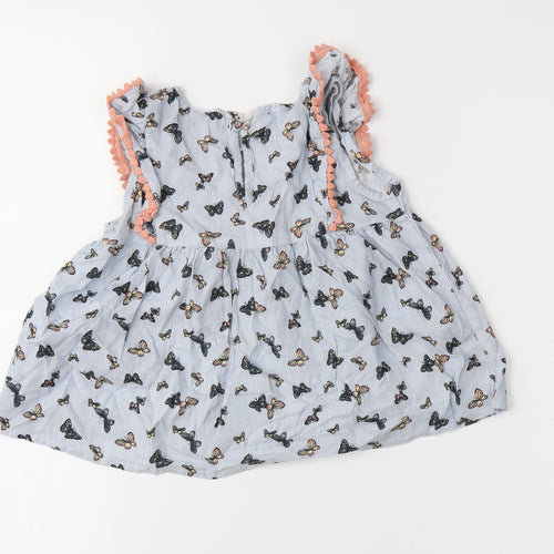 Primark Girls Blue Striped  Basic Blouse Size 5-6 Years
