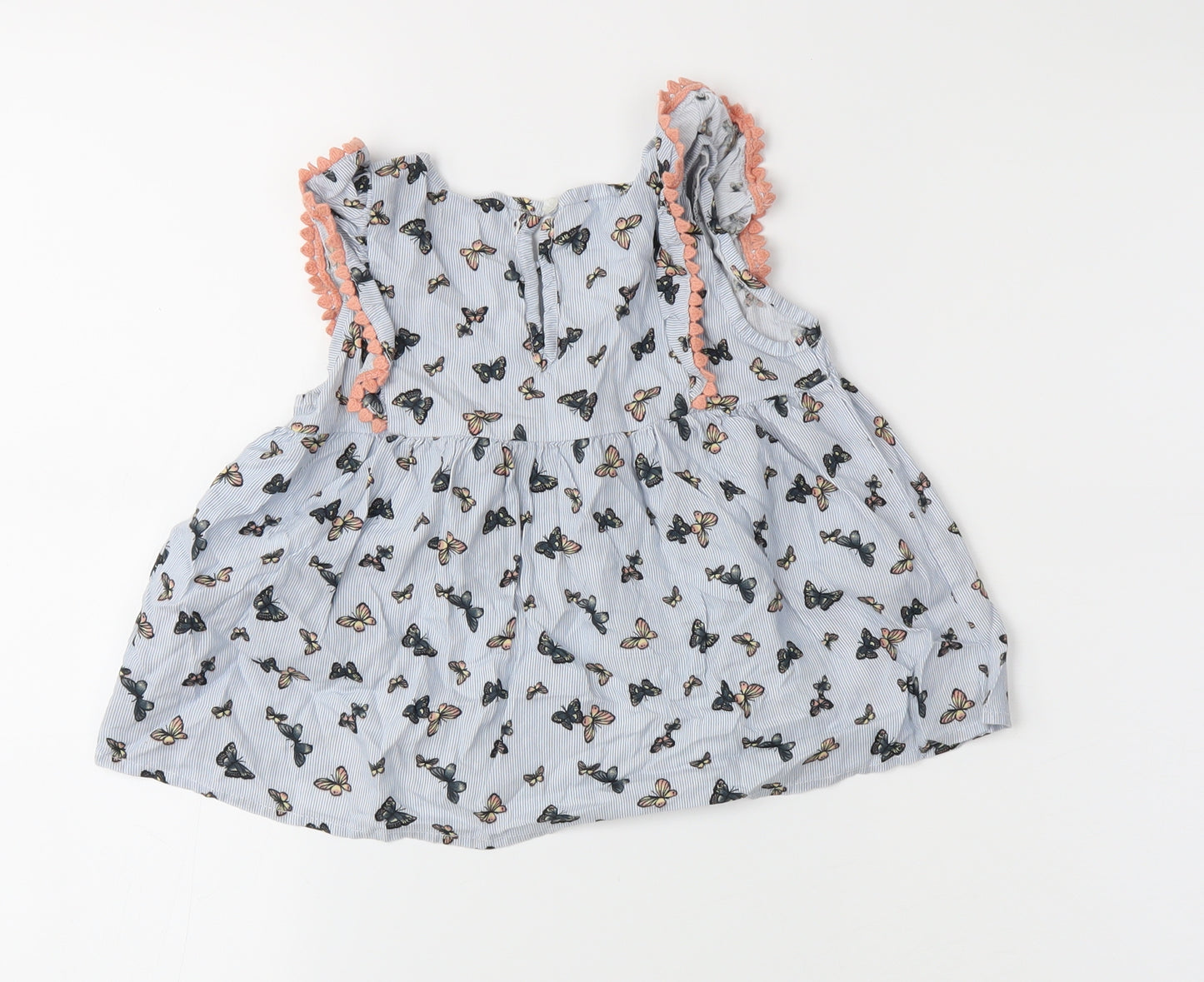 Primark Girls Blue Striped  Basic Blouse Size 5-6 Years