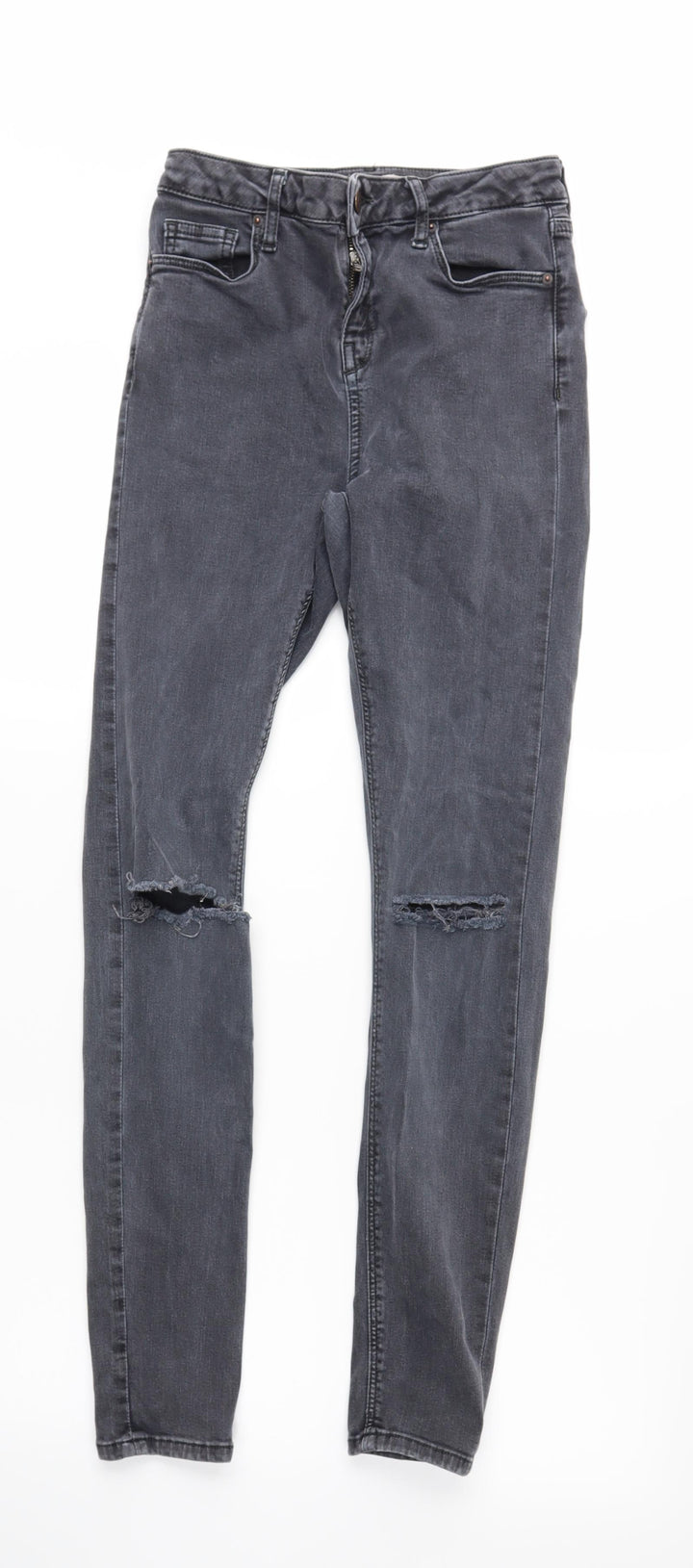 Topshop Womens Grey Skinny Jeans Size 26 in L28 in
