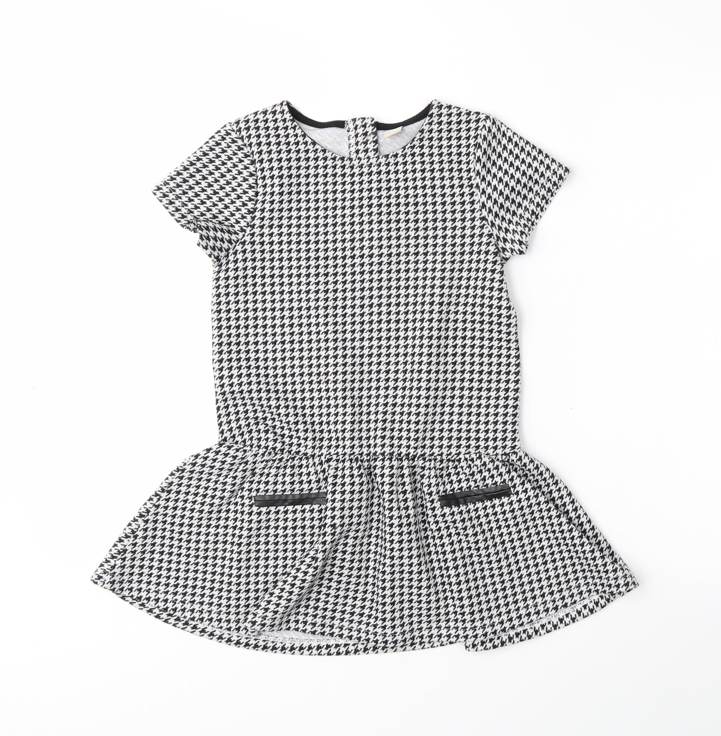 TU Girls Black Houndstooth  Fit & Flare  Size 7 Years