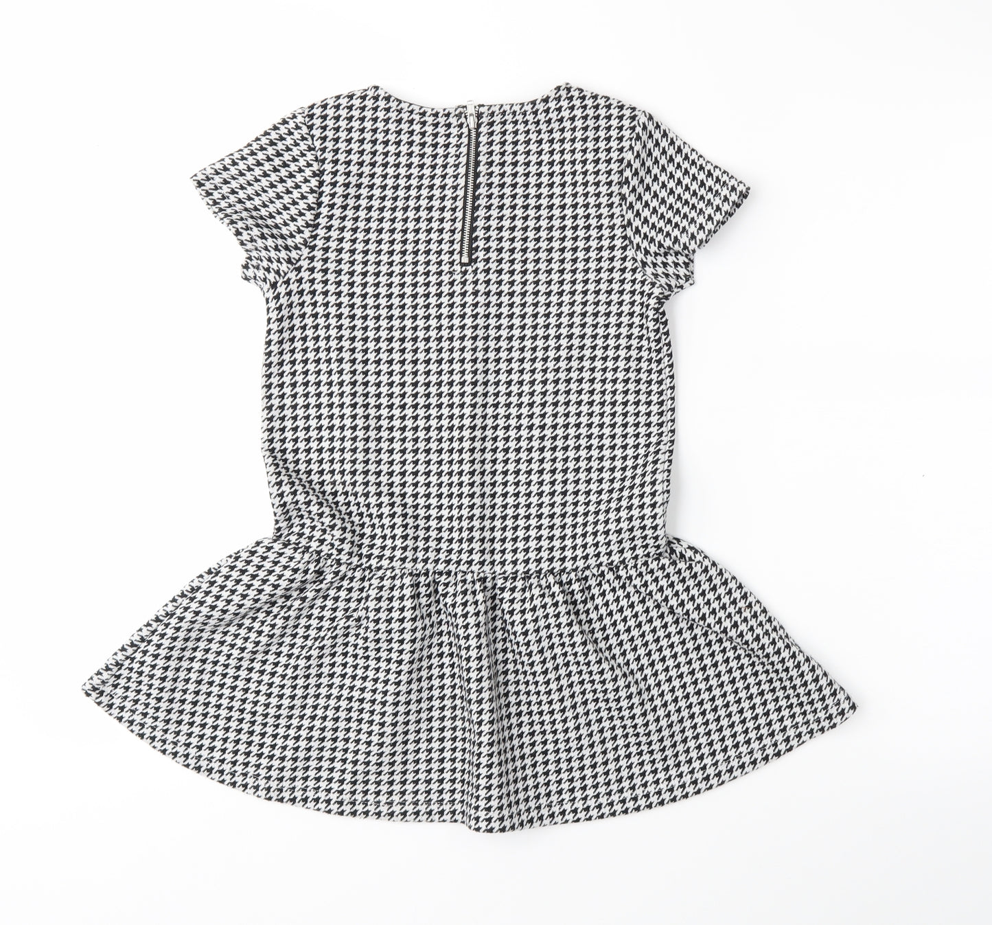 TU Girls Black Houndstooth  Fit & Flare  Size 7 Years