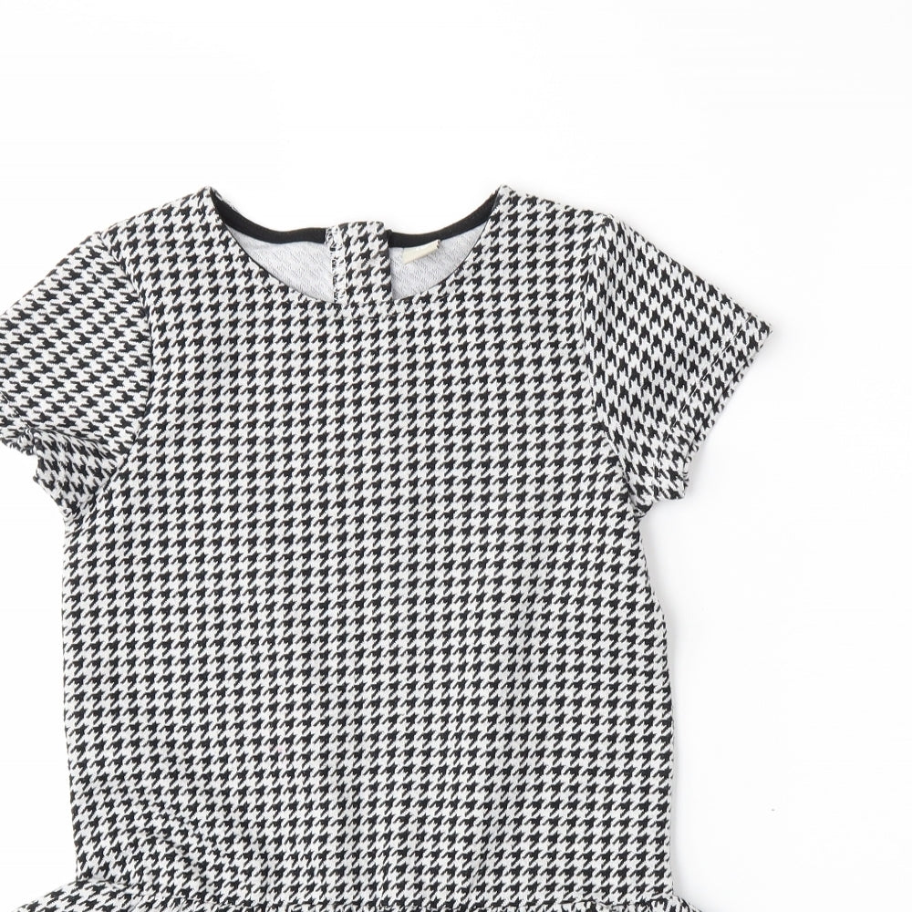 TU Girls Black Houndstooth  Fit & Flare  Size 7 Years