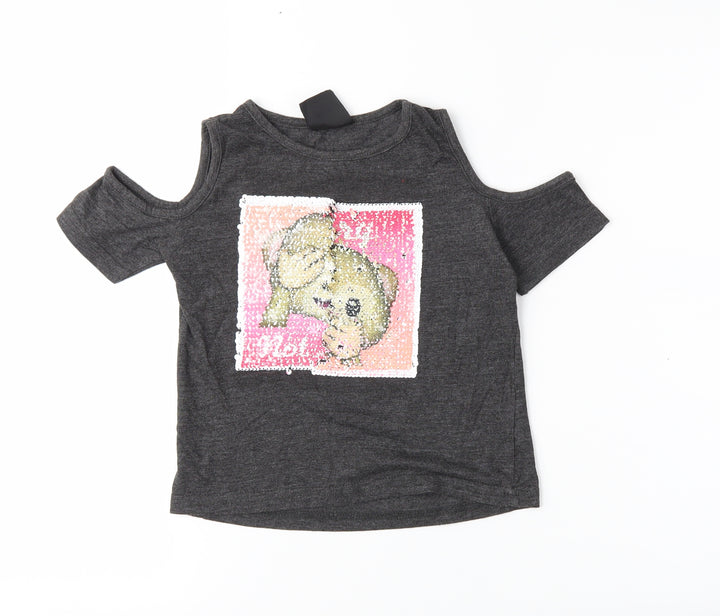 Primark Girls Grey   Basic Casual Size 7-8 Years  - Reversible Sequins