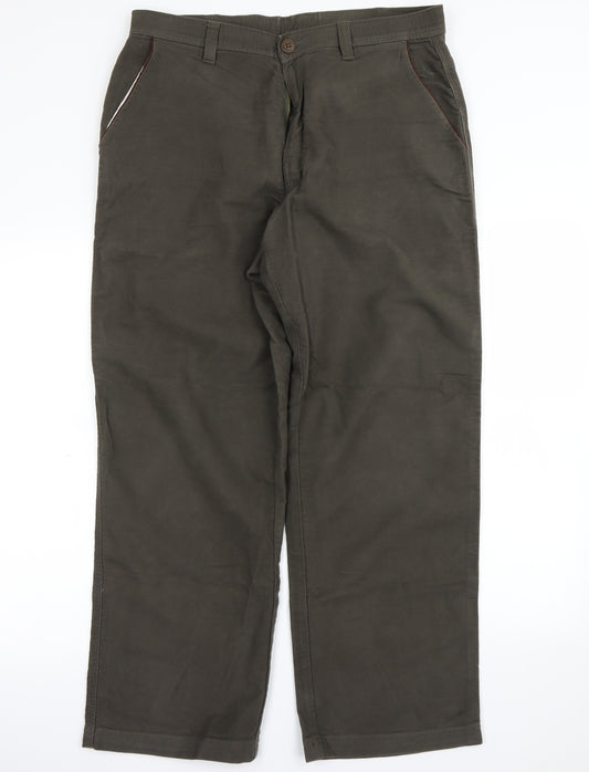 Front view of Hawkshead men’s brown cargo trousers, size S, 29-inch leg