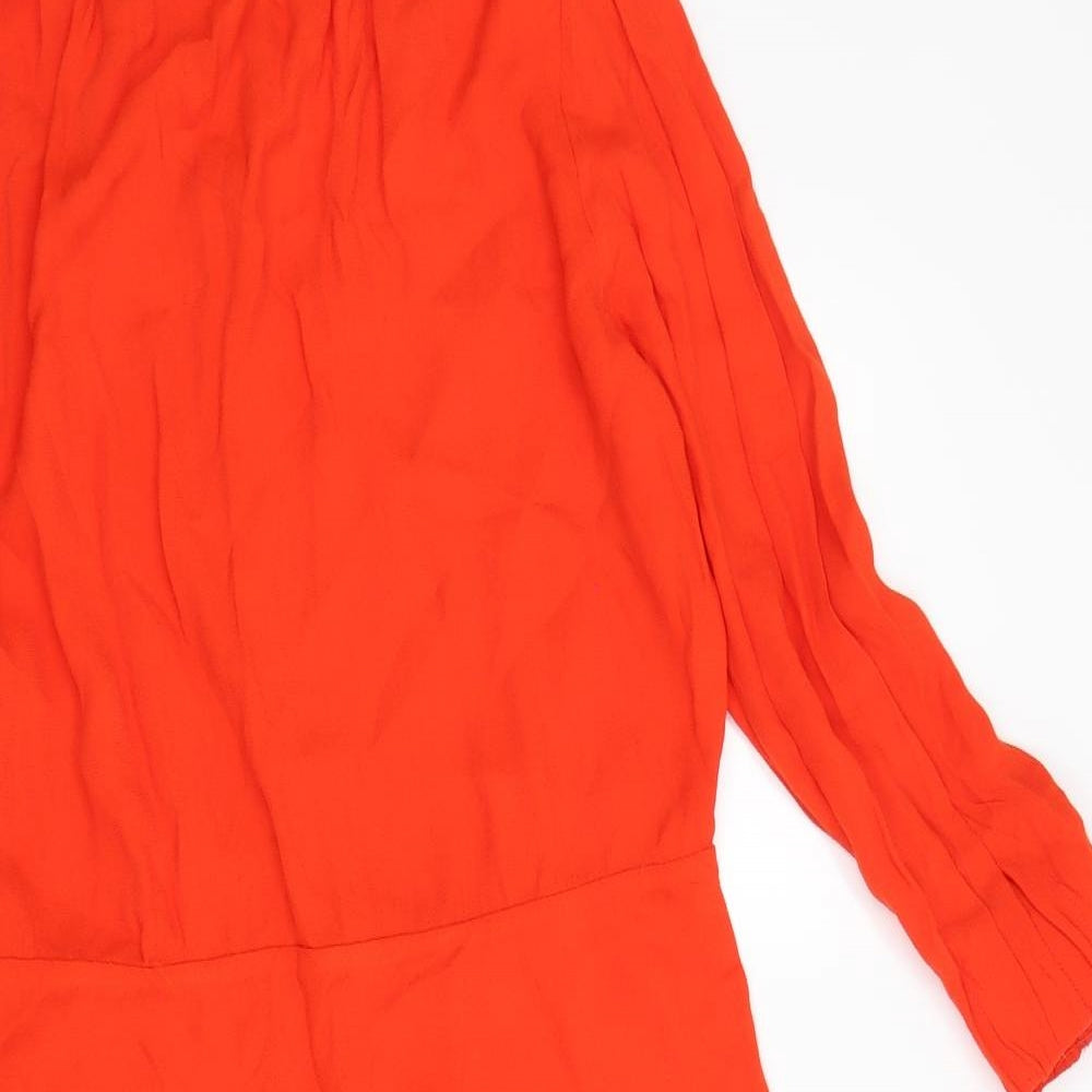 H&M Womens Orange   Skater Dress  Size 16