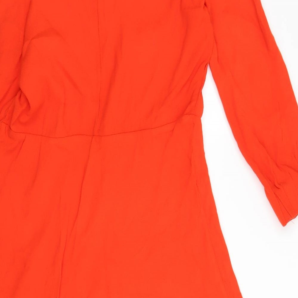 H&M Womens Orange   Skater Dress  Size 16