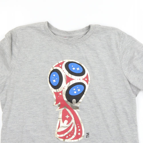 Preworn Boys Grey   Basic T-Shirt Size 12-13 Years  - fifa world cup