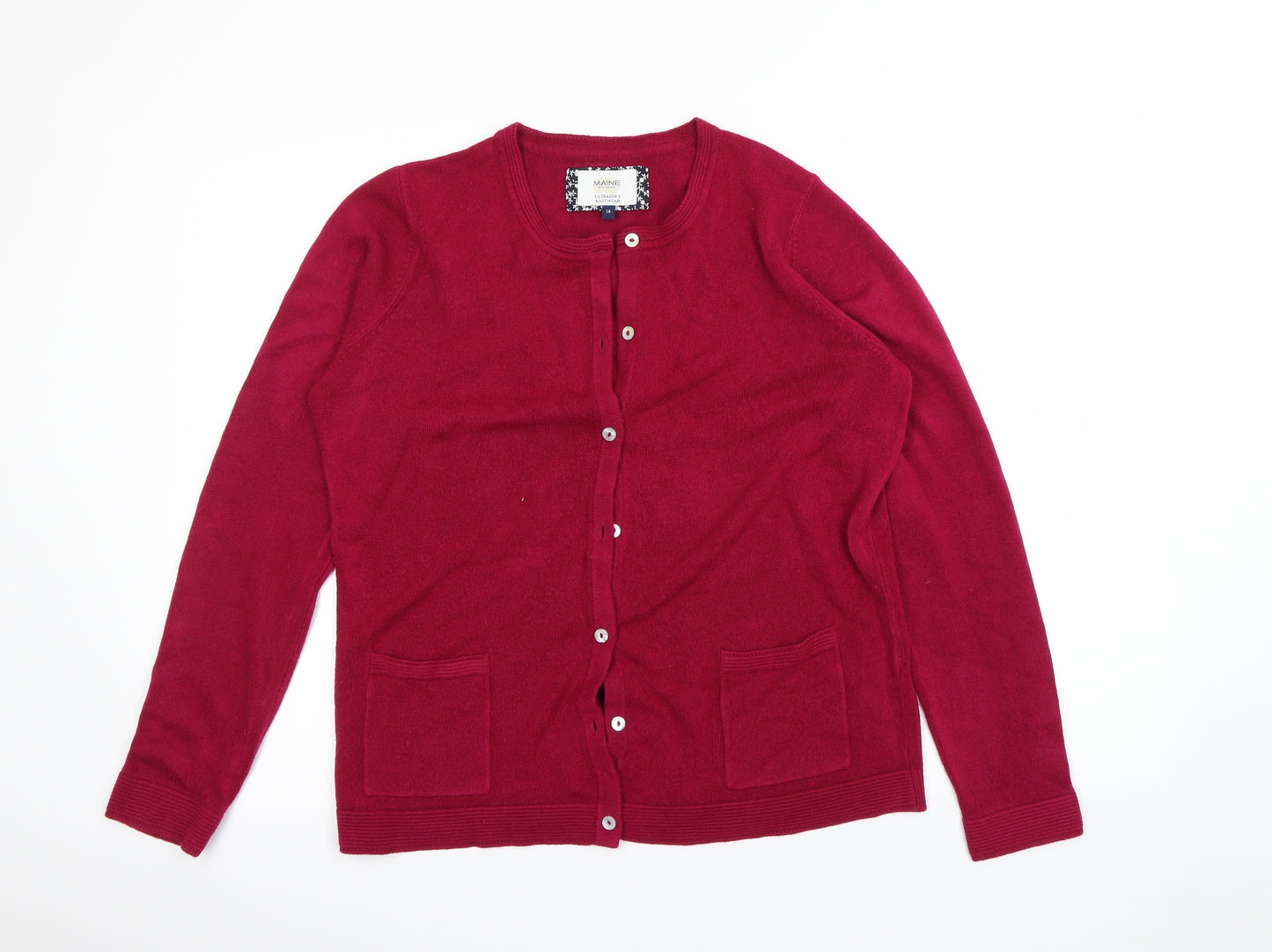 Maine Womens Purple   Cardigan Jumper Size 14