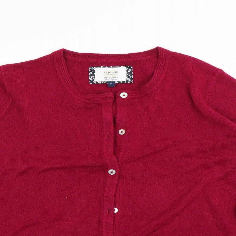 Maine Womens Purple   Cardigan Jumper Size 14