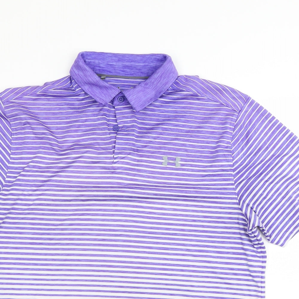 under Mens Purple    Polo Size L
