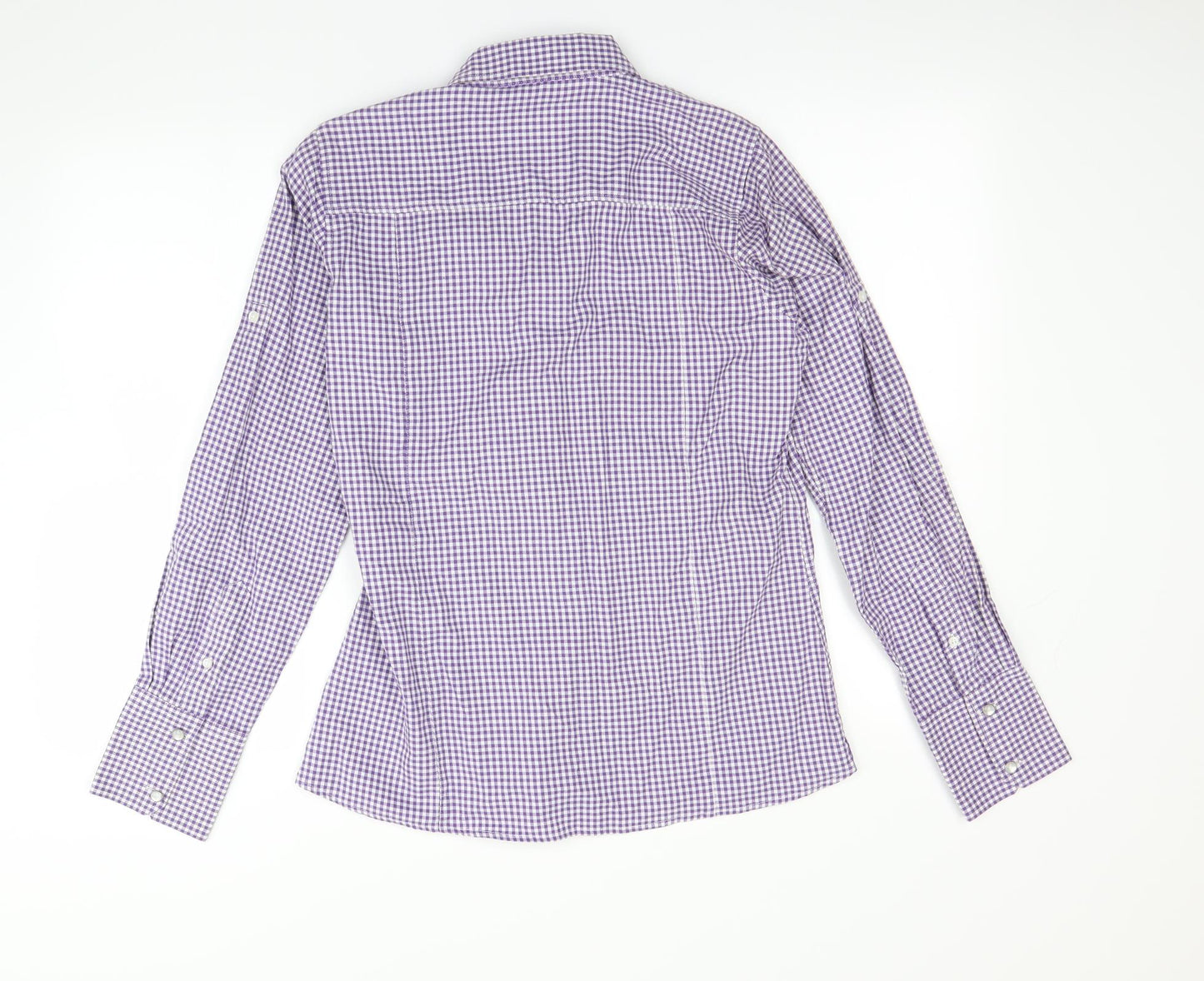 Rydale Womens Purple Check  Basic Button-Up Size 14