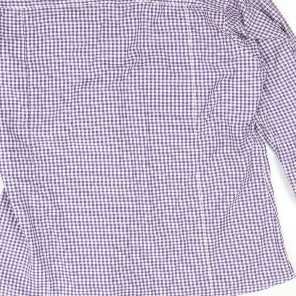 Rydale Womens Purple Check  Basic Button-Up Size 14