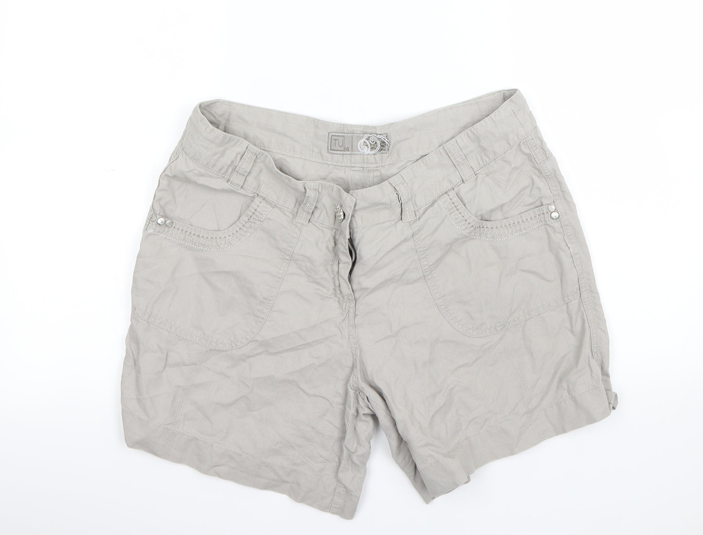 TU Womens Beige   Cargo Shorts Size 14