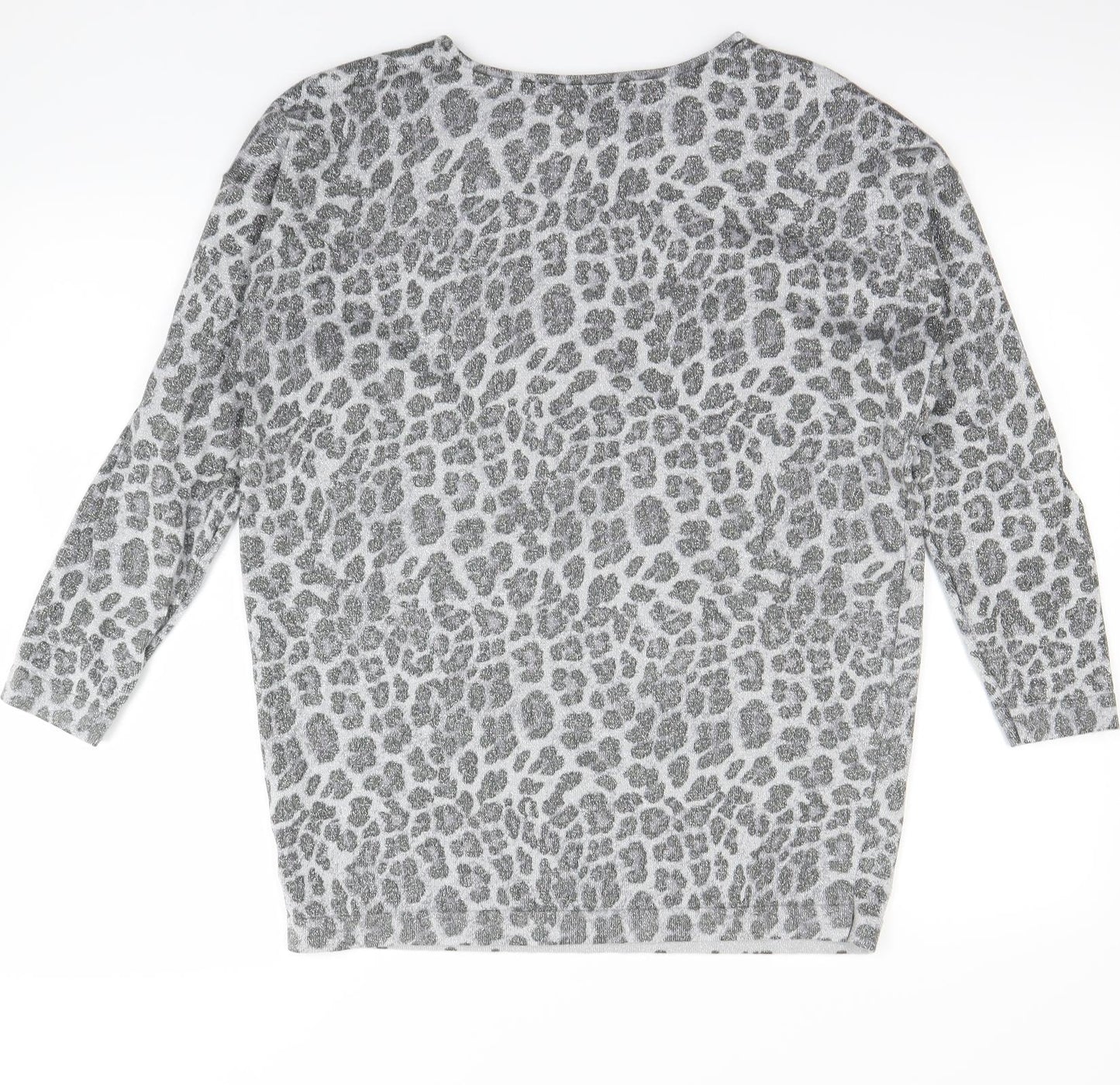 Bonmarché Womens Grey Animal Print  Pullover Jumper Size 14