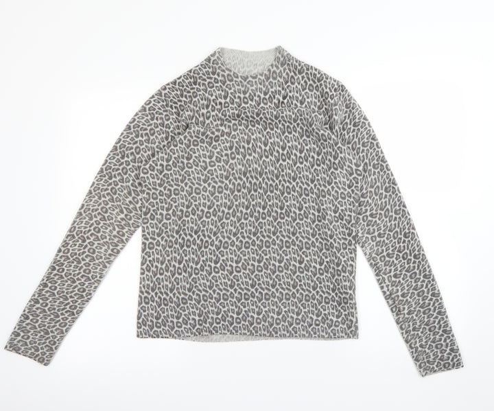 Atmosphere Womens Grey Animal Print  Pullover Jumper Size 12