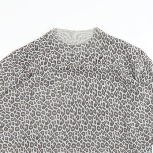 Atmosphere Womens Grey Animal Print  Pullover Jumper Size 12
