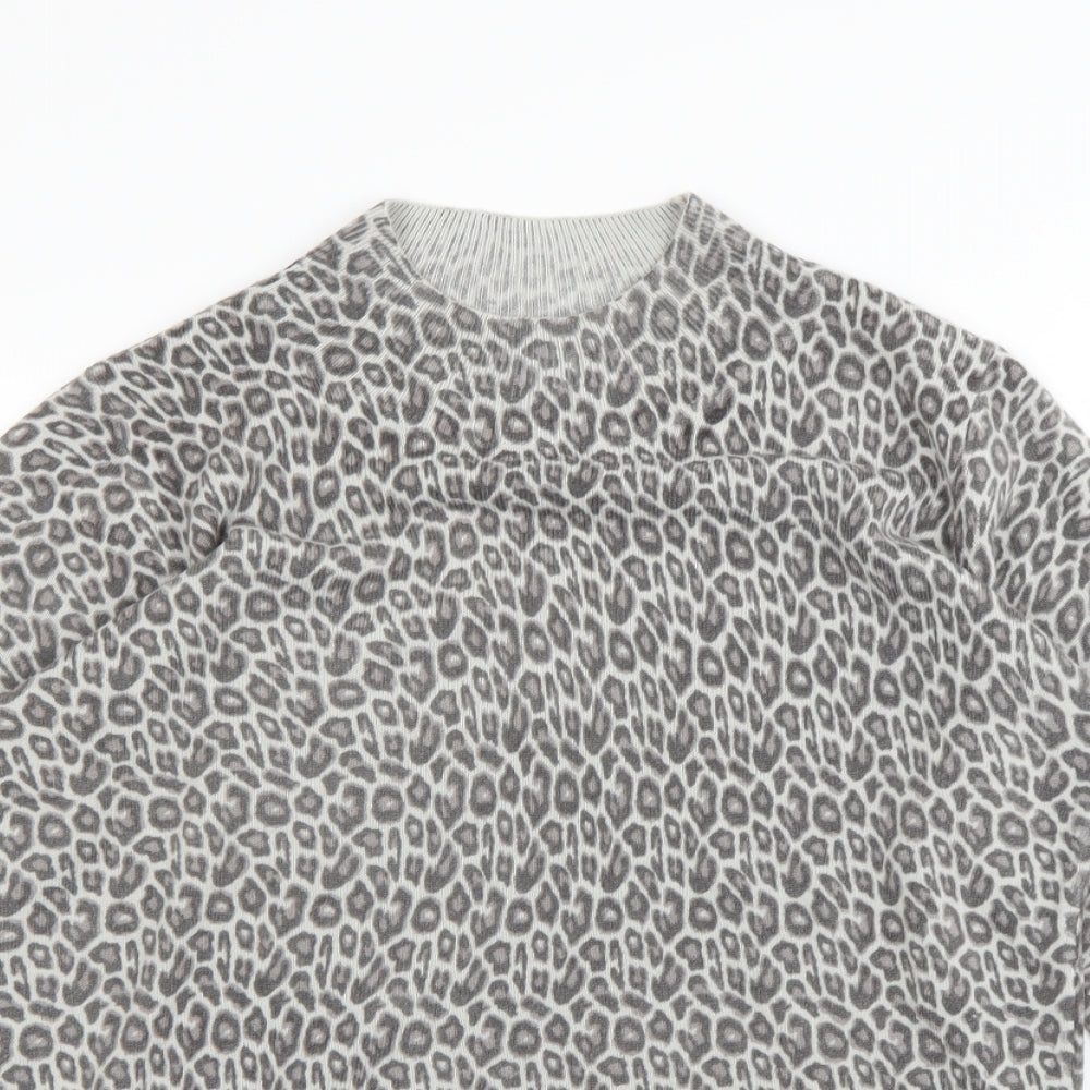 Atmosphere Womens Grey Animal Print  Pullover Jumper Size 12