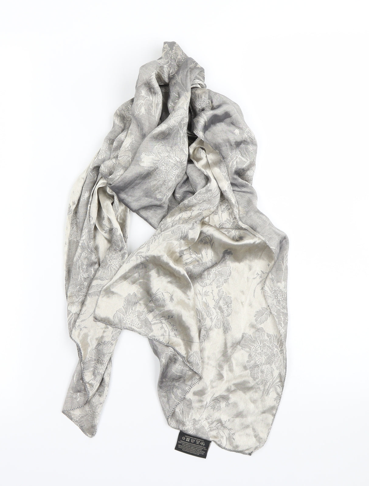 Preworn Womens Grey Floral   Scarf