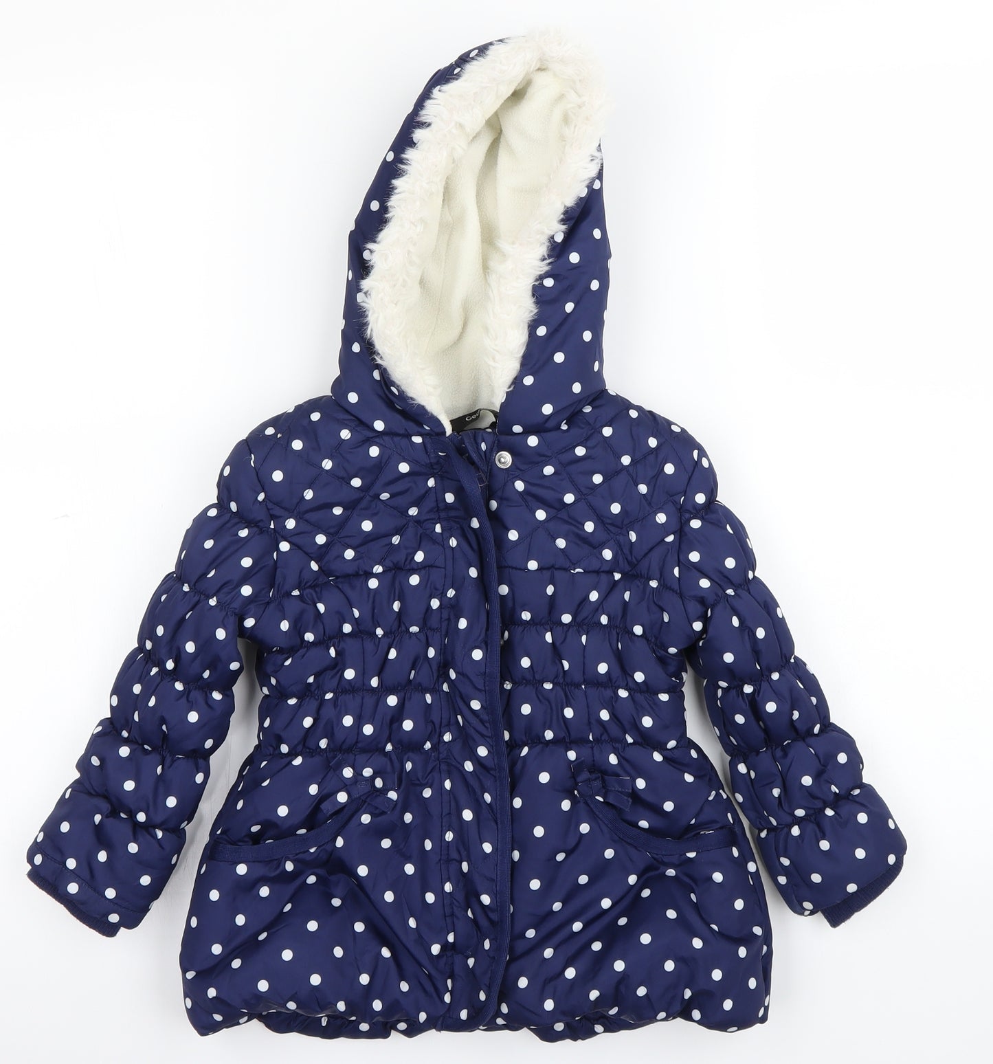 George Girls Blue Polka Dot  Jacket Coat Size 2 Years