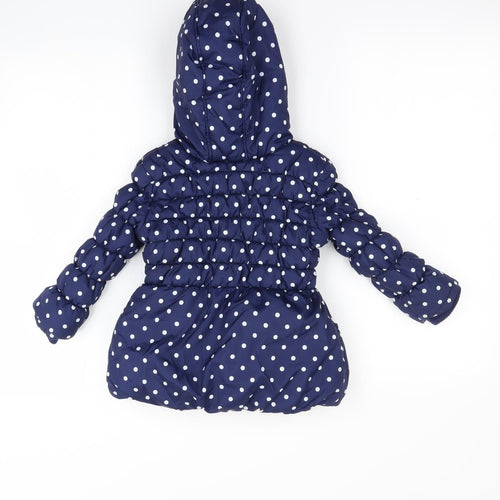 George Girls Blue Polka Dot  Jacket Coat Size 2 Years
