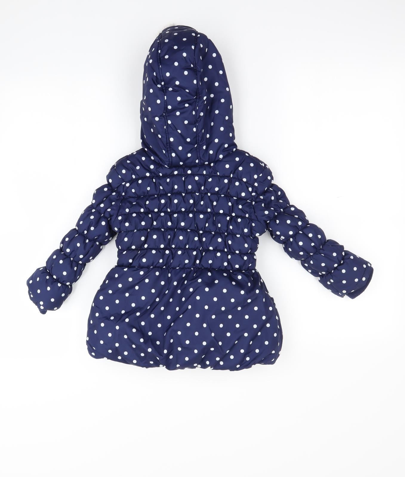 George Girls Blue Polka Dot  Jacket Coat Size 2 Years