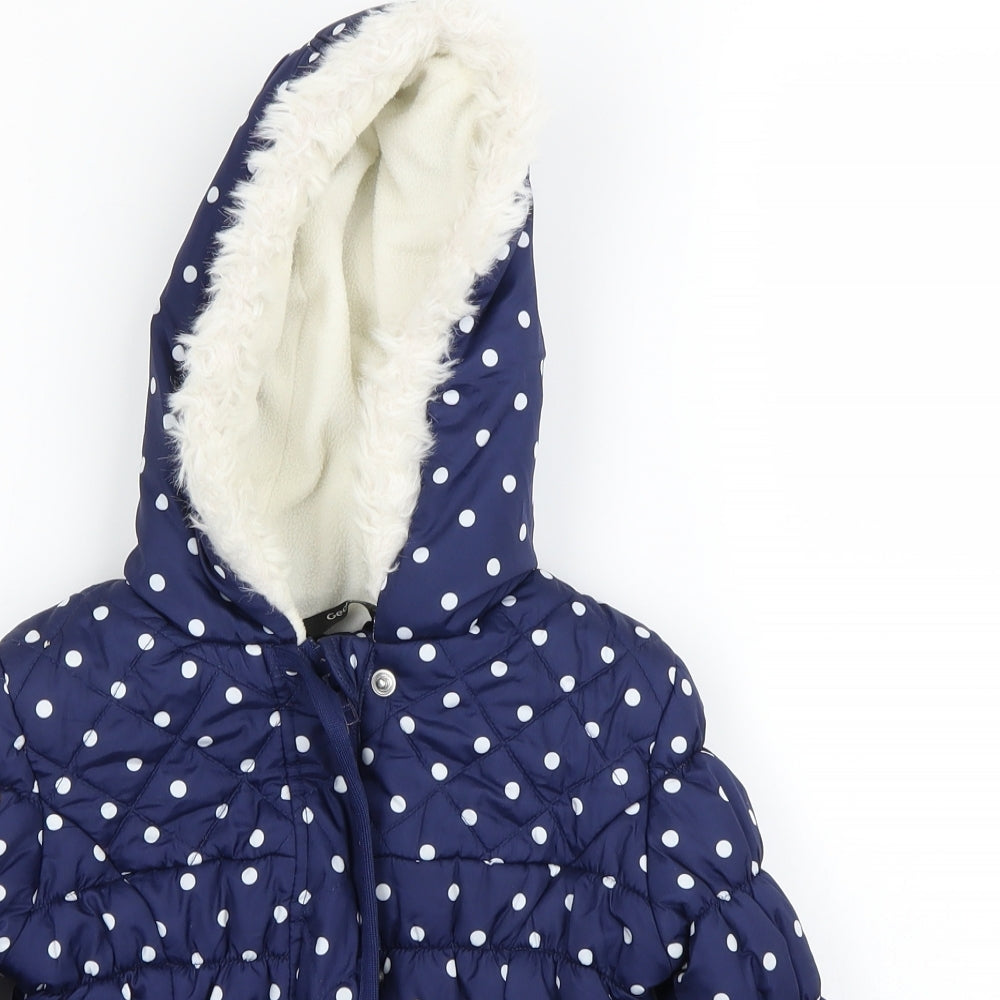 George Girls Blue Polka Dot  Jacket Coat Size 2 Years