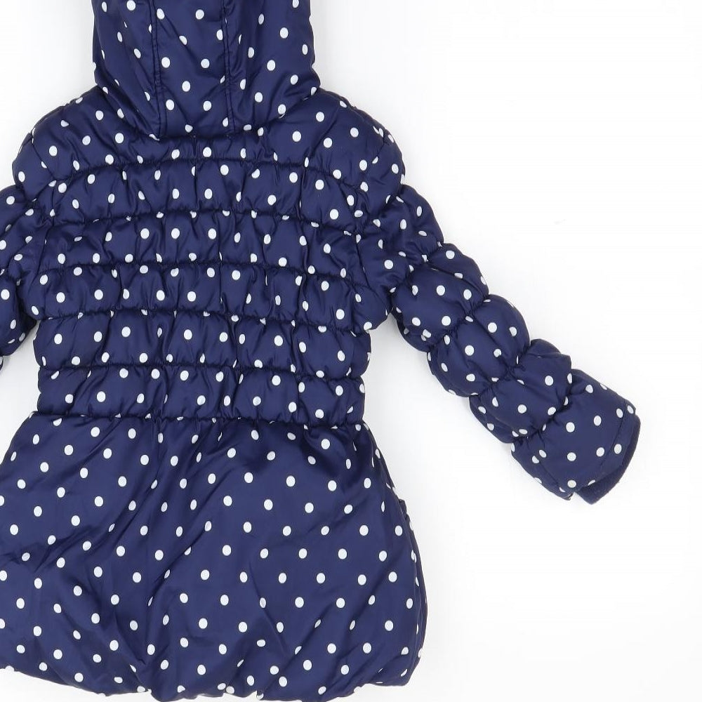 George Girls Blue Polka Dot  Jacket Coat Size 2 Years