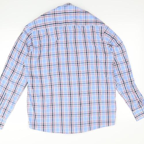 Pierre Cardin` Mens Blue Check   Dress Shirt Size M