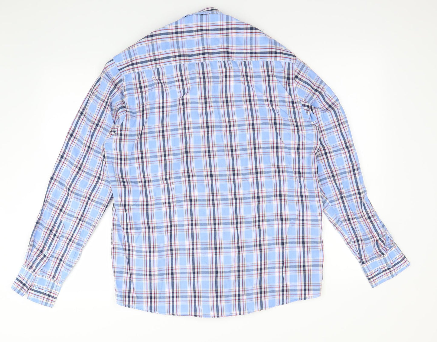 Pierre Cardin` Mens Blue Check   Dress Shirt Size M