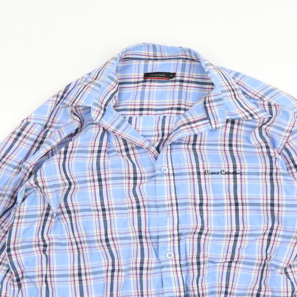Pierre Cardin` Mens Blue Check   Dress Shirt Size M