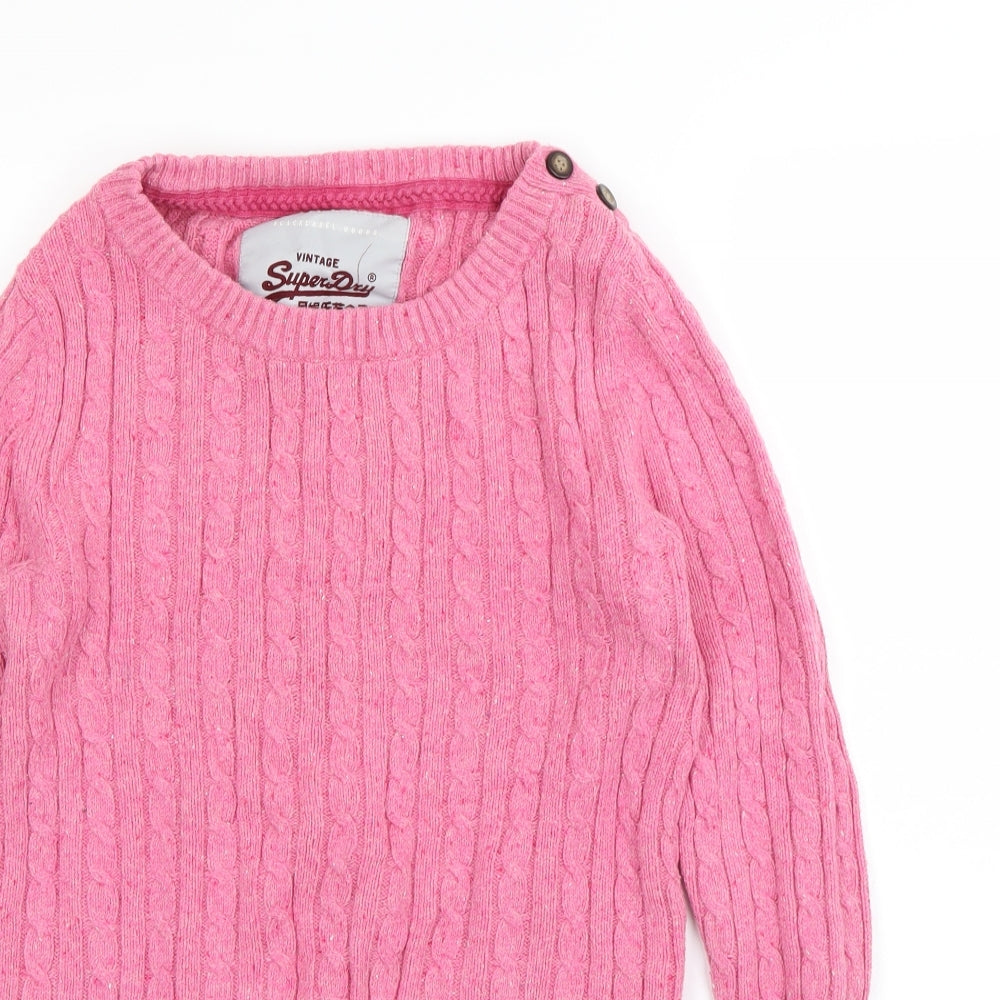 Superdry Womens Pink   Pullover Jumper Size L