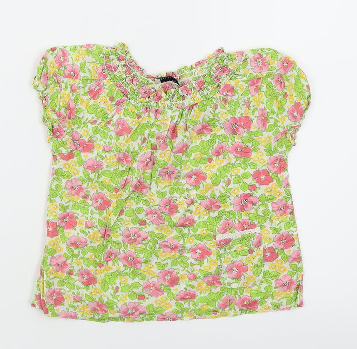 NEXT Girls White Floral  Basic T-Shirt Size 2-3 Years