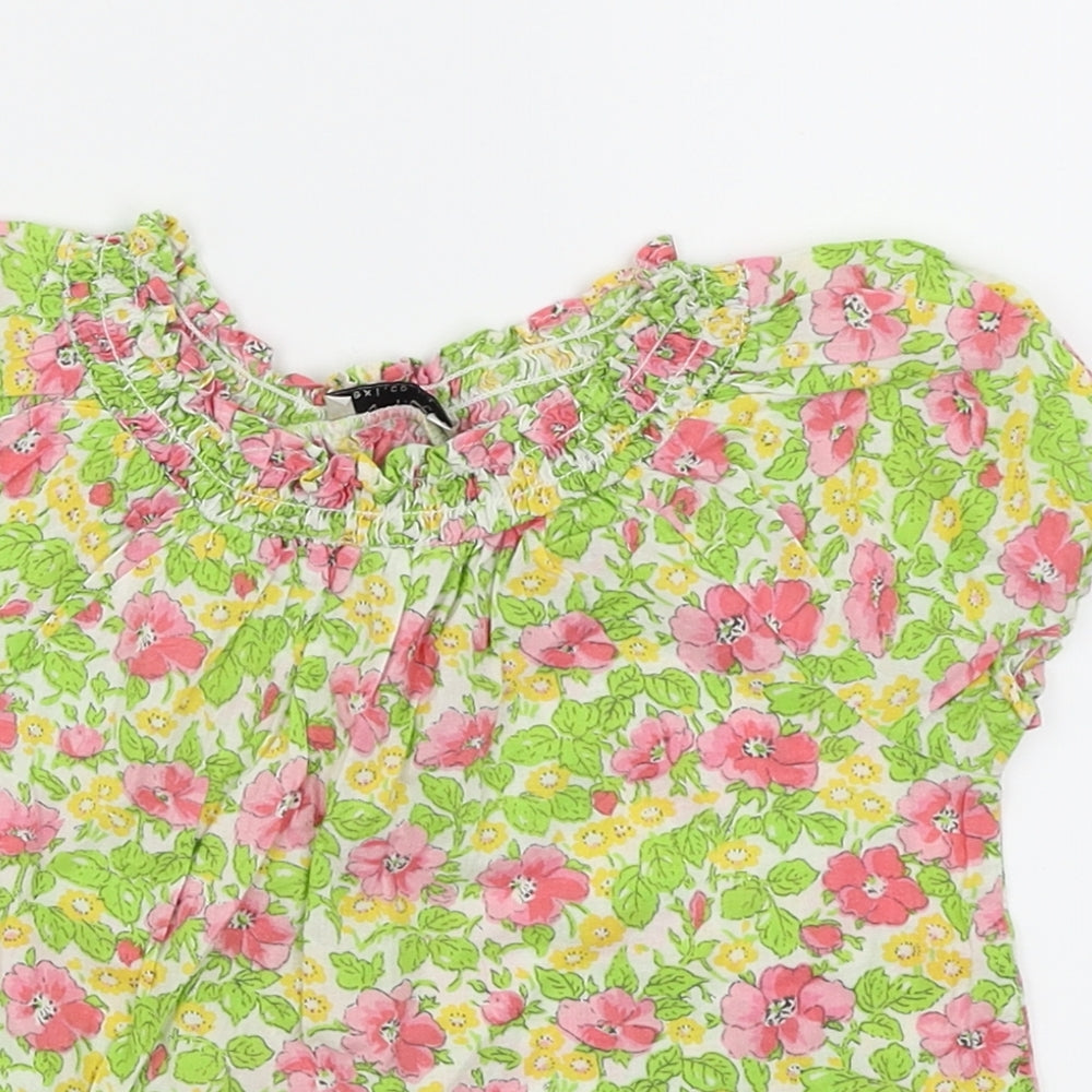 NEXT Girls White Floral  Basic T-Shirt Size 2-3 Years