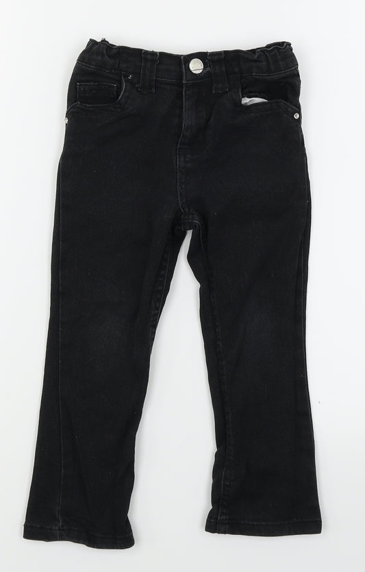 Front view of Girl2girl girls’ black skinny jeans, size 3-4, years