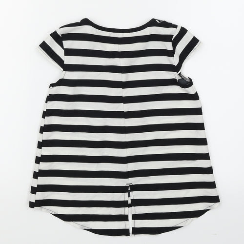 Fabulous Girls Black Striped  Basic Blouse Size 6-7 Years